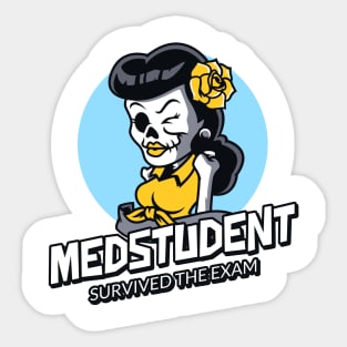 Medstudent Survived The Exam- Medical Student In Medschool Funny Gift For Nurse & Doctor Medicine Sticker